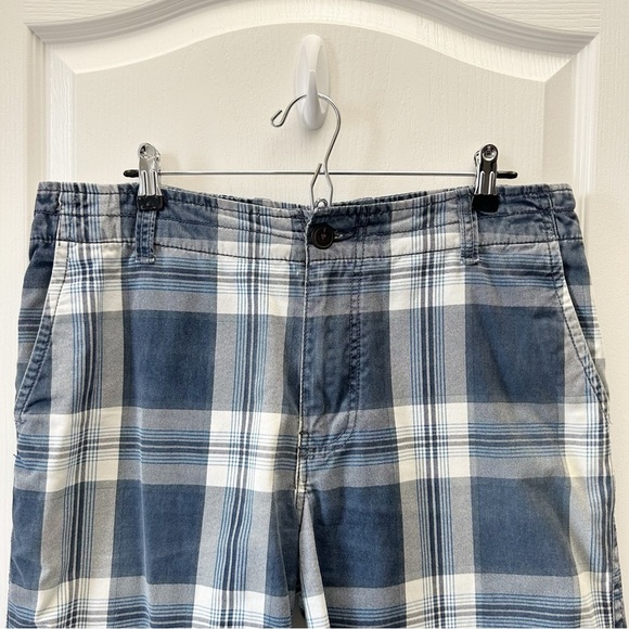 Cherokee Men's Flat Front Cotton Chino Shorts Blue Plaid Size 34 - Picture 4 of 13